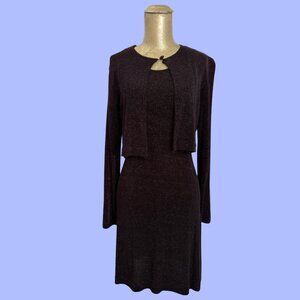 Y2K ABS Black Glitter Dress Set M